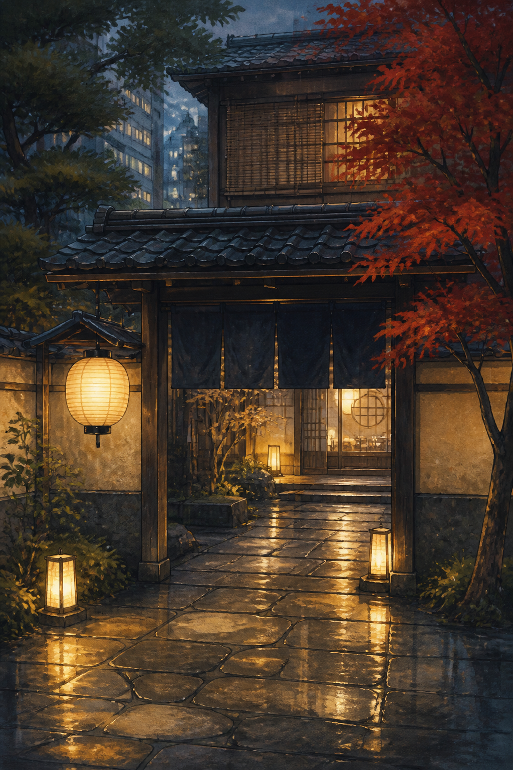Entrada de un ryokan japonés