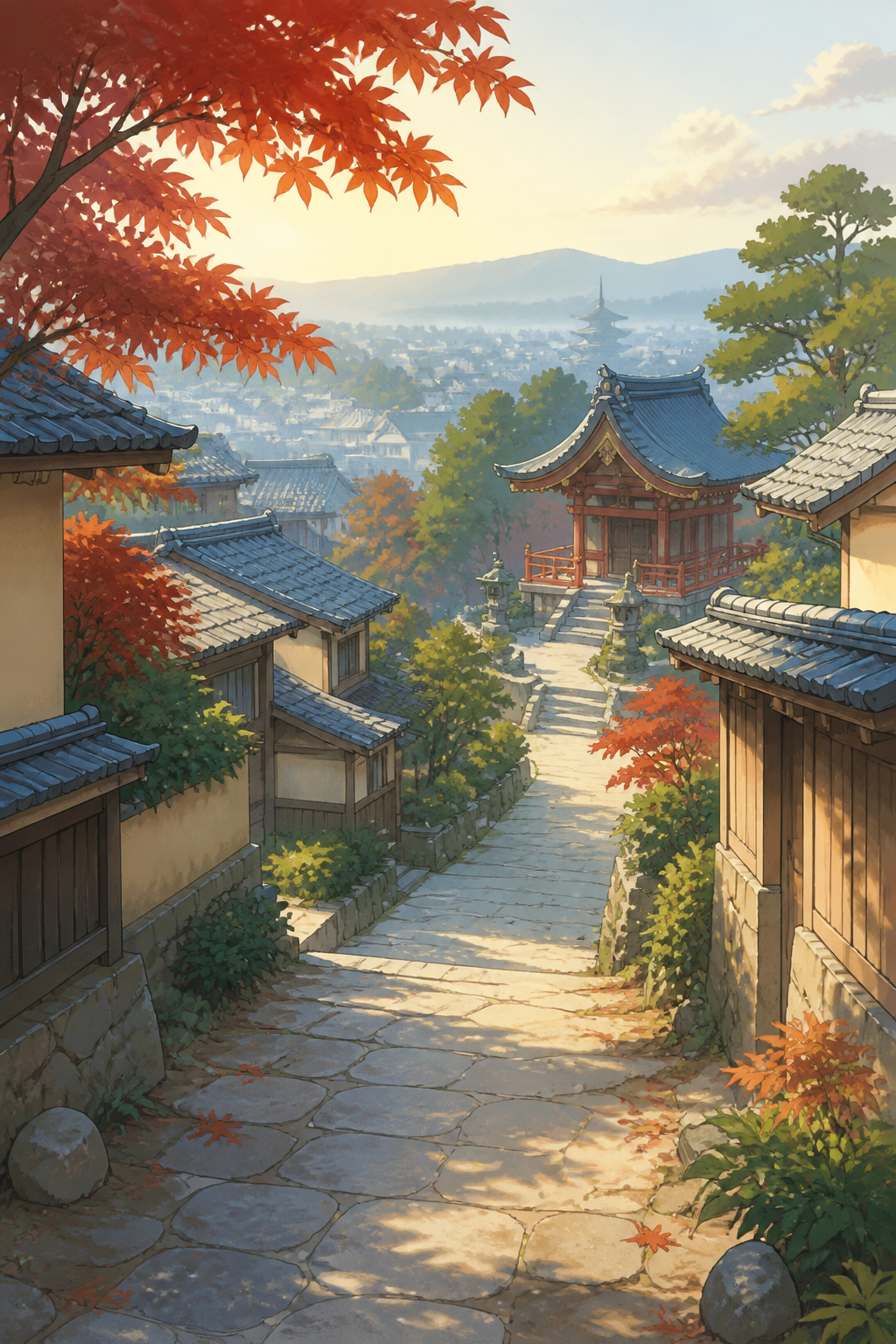 Barrio tranquilo japonés